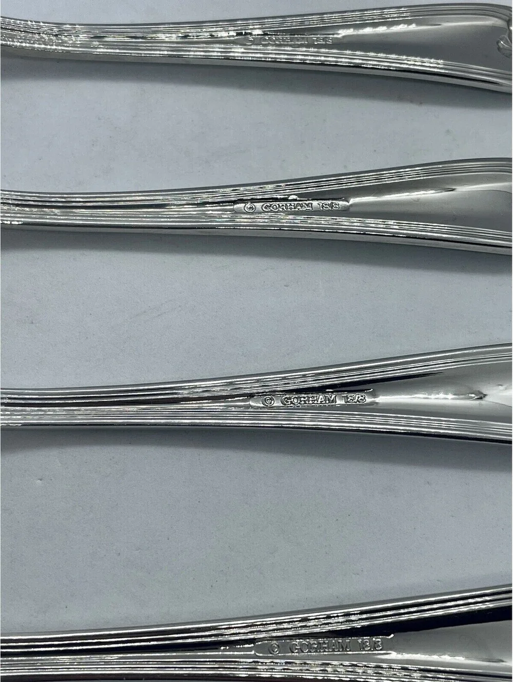 (4) Gorham WINFIELD FROSTED 18/8 Stainless Place Oval Soup Spoon Lot ~ 6 7/8”